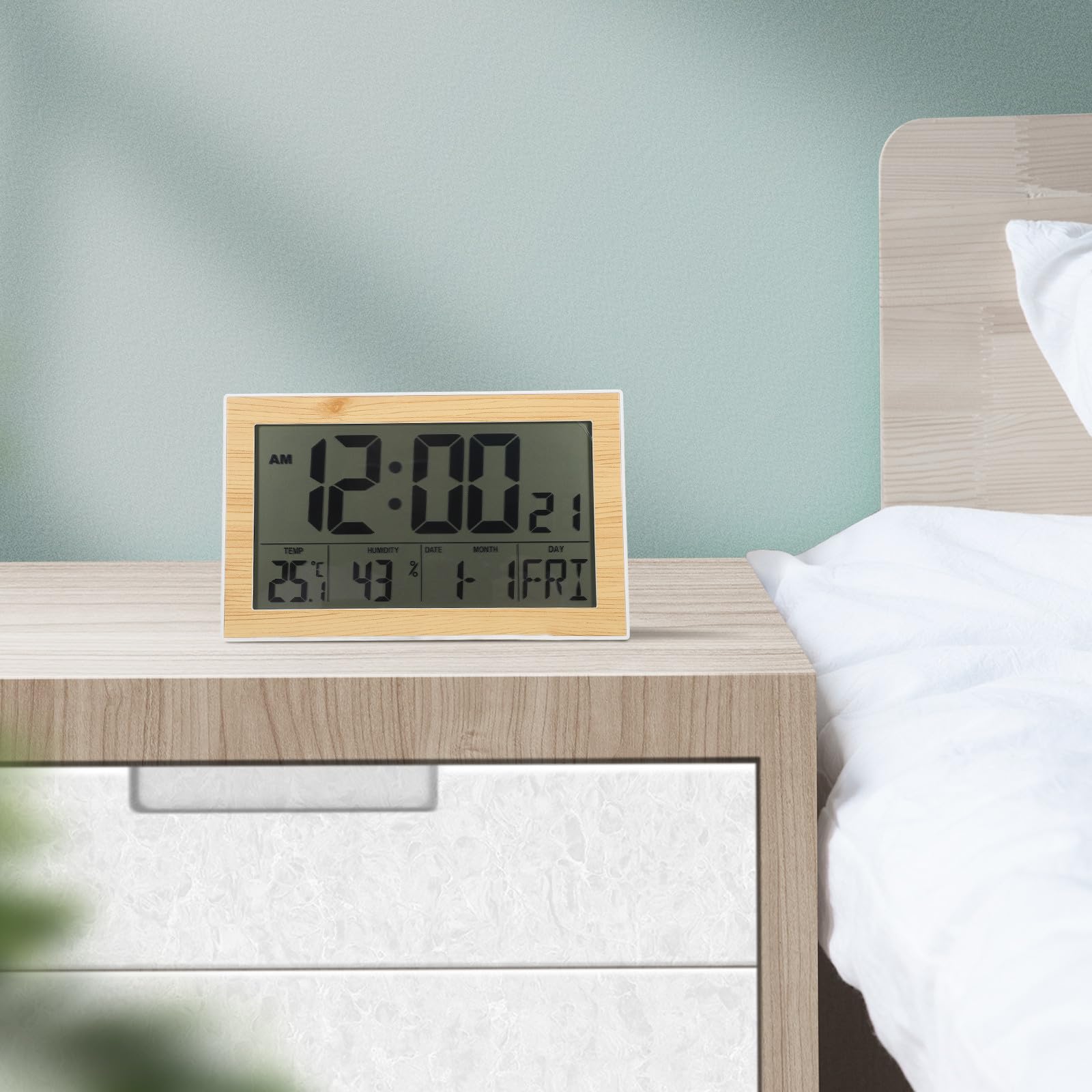 Reloj Despertador Digital de Pared y Escritorio Abs Compacto Temperatura