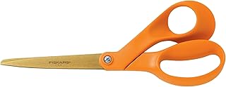 Fiskars 12-75817097 8-Inch Titanium Scissors, Offset Handle Grip
