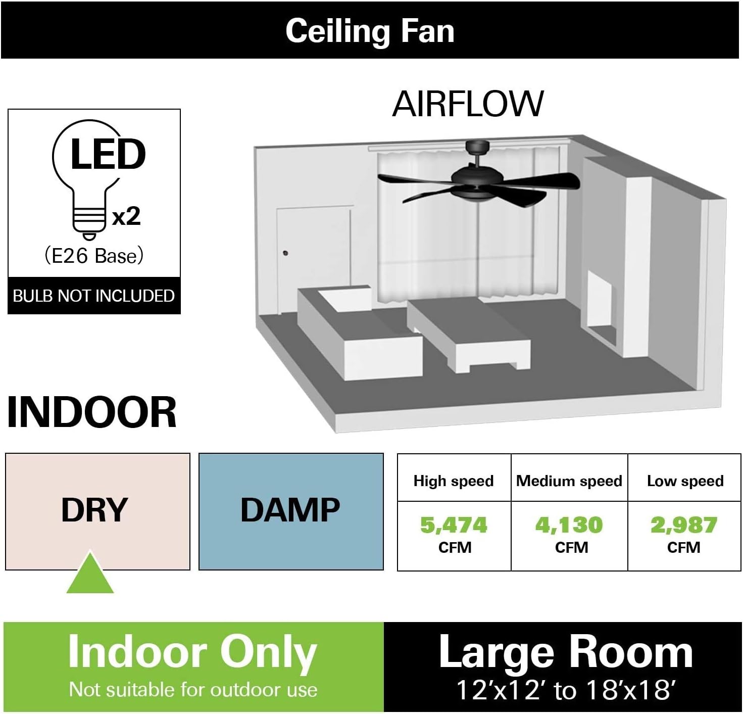 Best Review Hykolity 52 Inch Modern Style Indoor Ceiling Fan with Light Kit, Reversible Blades and Motor, ETL for Living room, Bedroom, Basement, Kitchen, Pull Chain, Matte Black Limited Discount Hykolity 52 Inch Modern Style Indoor Ceiling Fan with Light Kit, Reversible Blades and Motor, ETL for Living room, Bedroom, Basement, Kitchen, Pull Chain, Matte Black