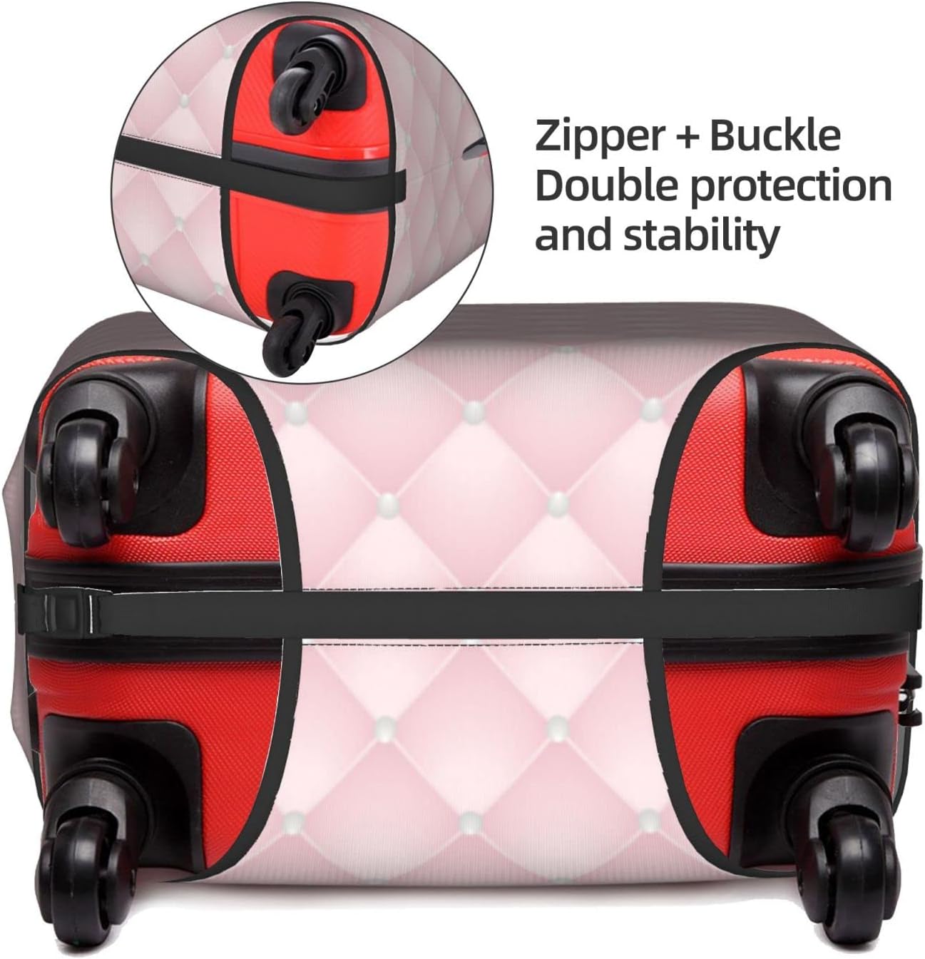review Luggage Cover Elastic Washable Stretch Suitcase Protector Anti-Scratch Travel Suitcase Cover for Kid and Adult Pink Checked L (25-28 inch suitcase)