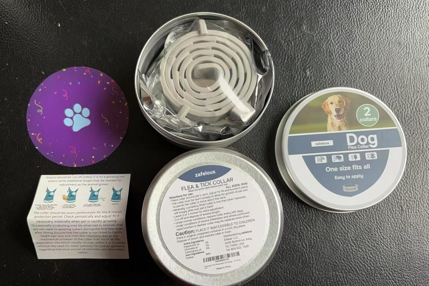 Flea and Tick Prevention for Dogs - Flea Collar - 2 Count - Adjustable