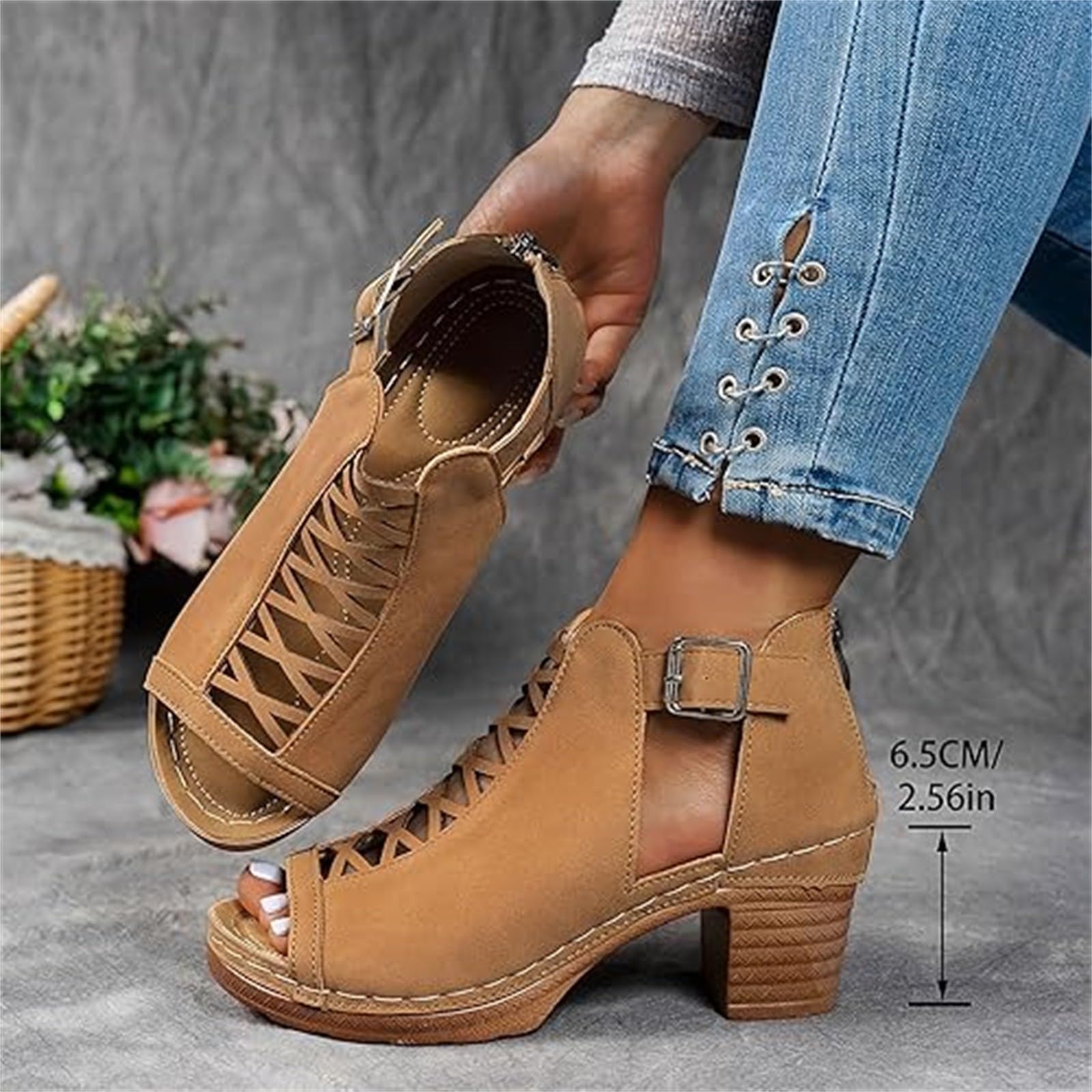 Sandali Donna Estive Zeppa Ortopedici Comodi Sandali estivi da donna con tacco largo con fibbia laterale scarpe e alla casual Estivi Scarpe Zeppa Estive