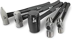 Titan 63125 5-Piece Hammer Set, Includes 16oz & 32oz Ball Pein, 32oz Rubber Mallet, 3lb Sledgehammer, & 3lb Cross Pein, Shock Absorbing Fiberglass Handles with Textured Grips
