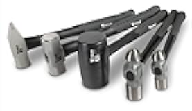 Titan 63125 5-Piece Hammer Set, Includes 16oz & 32oz Ball Pein, 32oz Rubber Mallet, 3lb Sledgehammer, & 3lb Cross Pein, Shock Absorbing Fiberglass Handles with Textured Grips