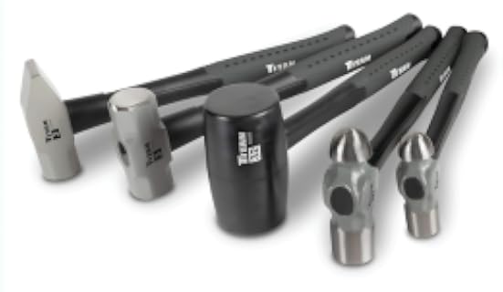 Titan 63125 Martillo | Incluye mazo de goma de 32 onzas, martillo de 3 libras y clavija cruzada de 3 libras, asas de fibra de vidrio que absorben