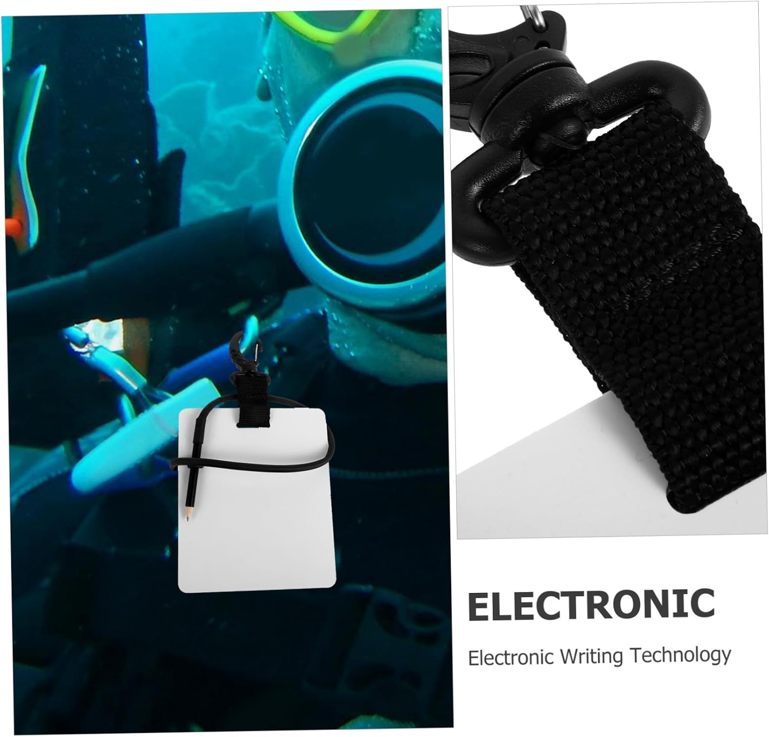 Diving Writing Whiteboard Swivel Clip and Pencil Underwater Writing Board for Scuba Diving Snorkeling and Water Sports for Capturing Thoughts and Ideas Underwater