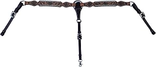 Buffalo Leather Vintage Breast Collar with Floral Accents