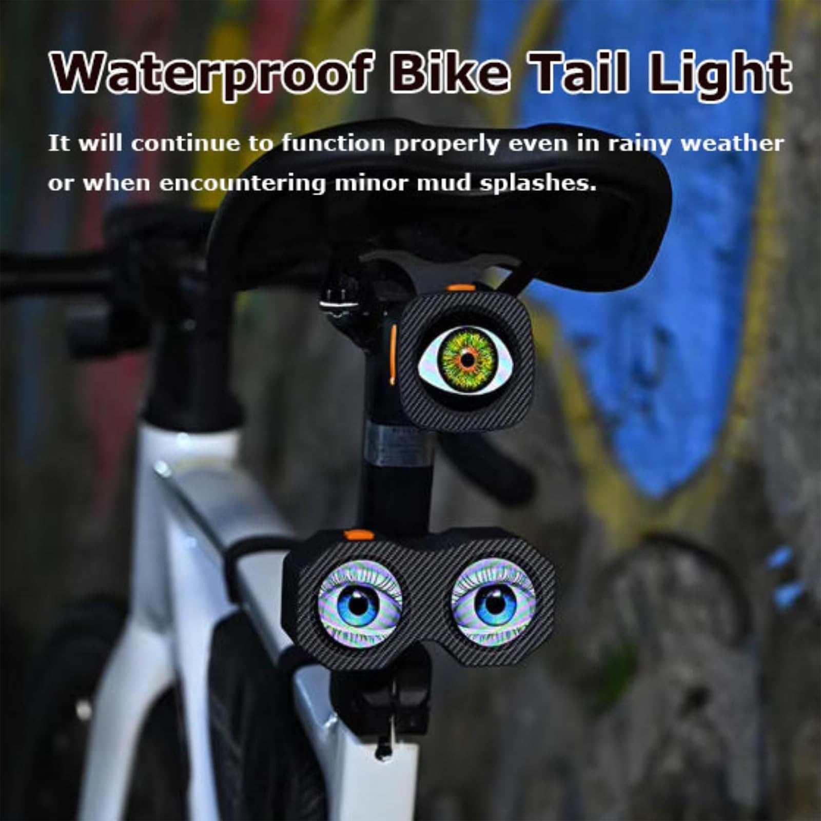 Lampka Tylna Roweru Demon Eyes, Wodoodporna, Programowalna Dioda Led Dynamic Devil Eyes, Z 82 Ustawieniami Wstępnymi, Obsługuje Majsterkowanie, Do Nocnej Jazdy Rowerem I Motocyklem