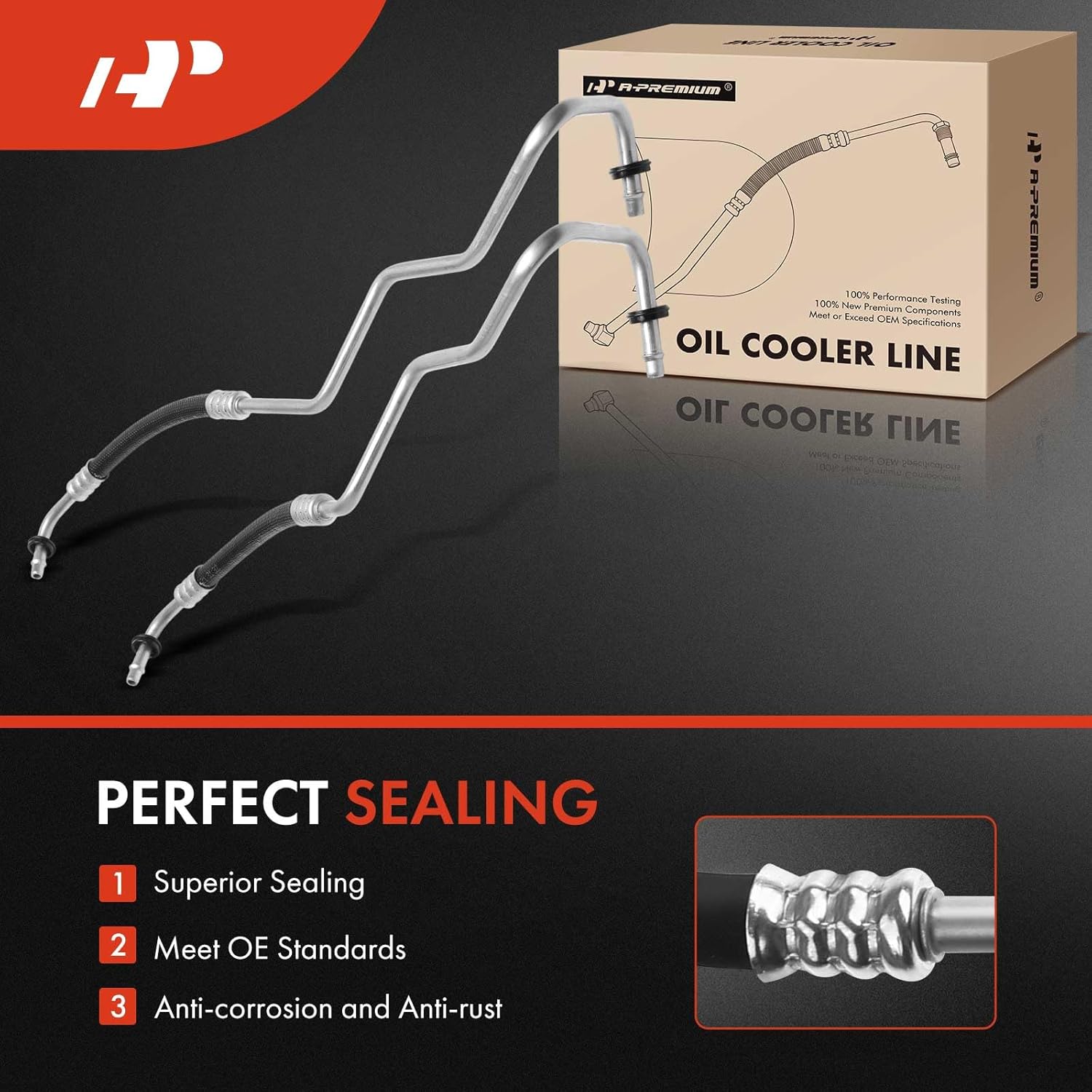 A-Premium Inlet & Outlet Automatic Transmission Oil Cooler Line Hose Assembly Compatible with Jeep Compass 2010-2017, Patriot 2010-2017 & Caliber 2010-2012, Automatic Transmission