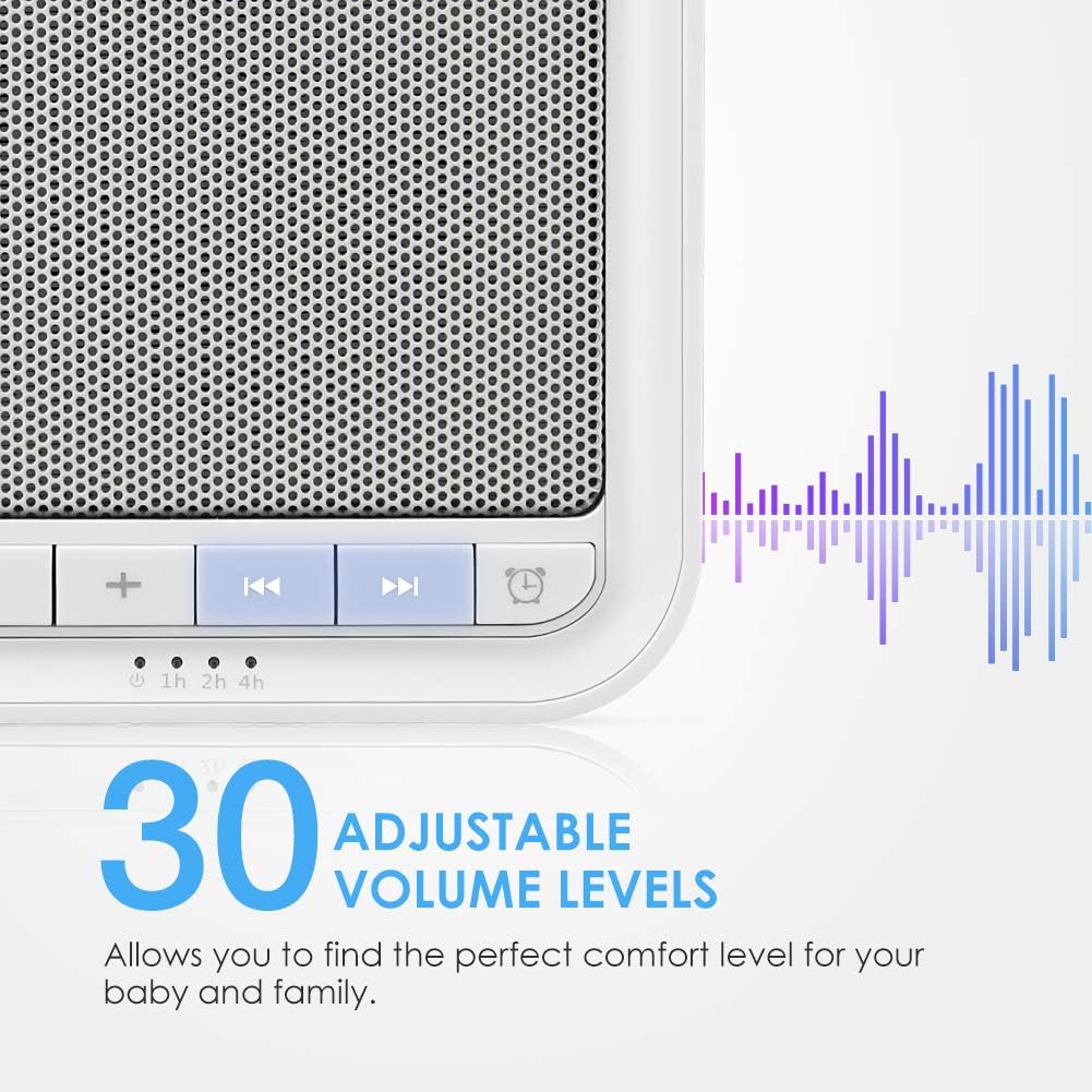 Close-up of the AVANTEK Sleep White Noise Machine's speaker, highlighting its internal components and emphasizing excellent sound quality.