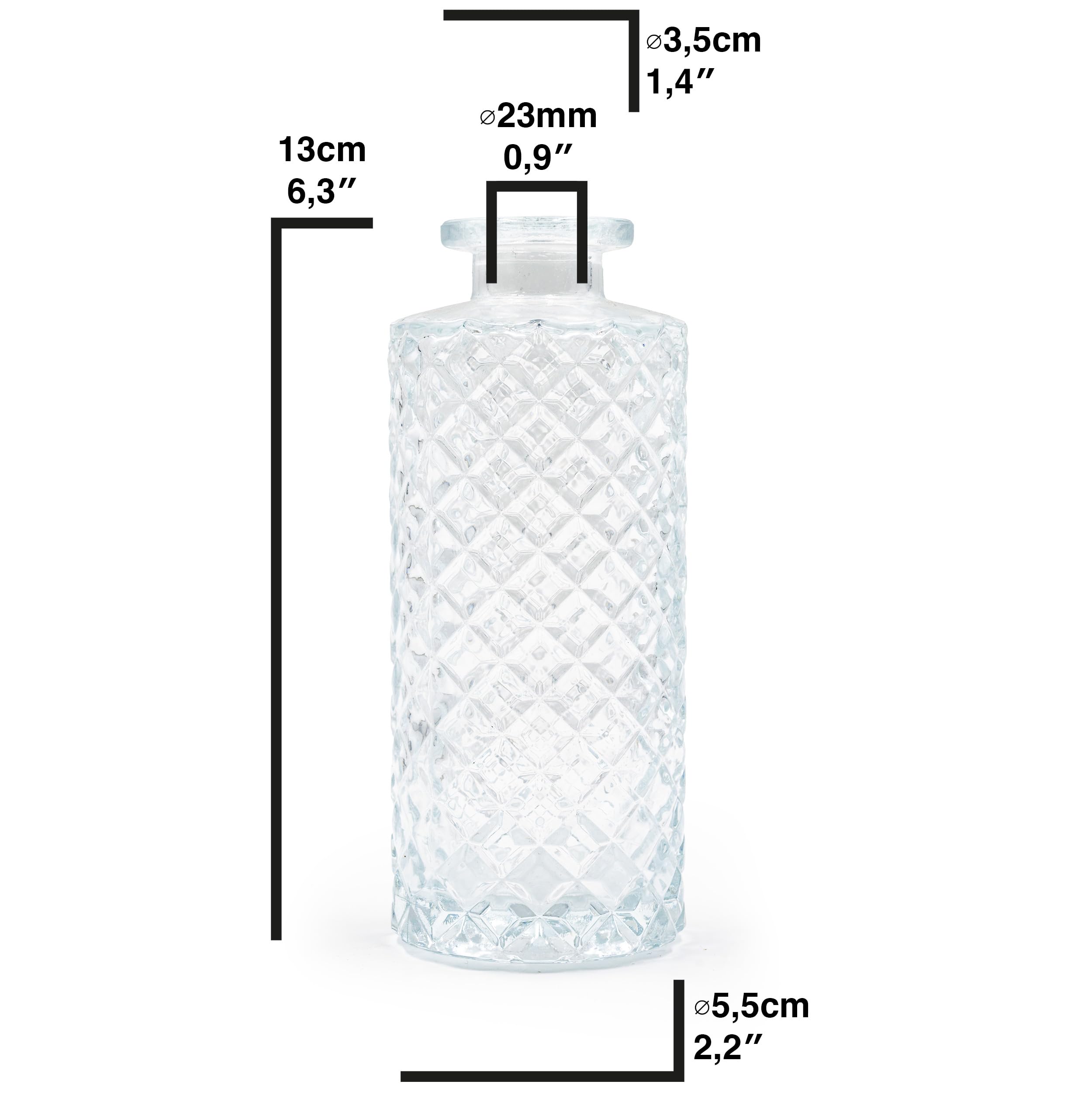 20er Set Kleine Vase Glas Deko Hochzeit - Vase Klein - Vase Modern - Deko Frühling - Pflanzen Deko Trockenblumen Set Vasen Hochzeitsdeko (Weiß)