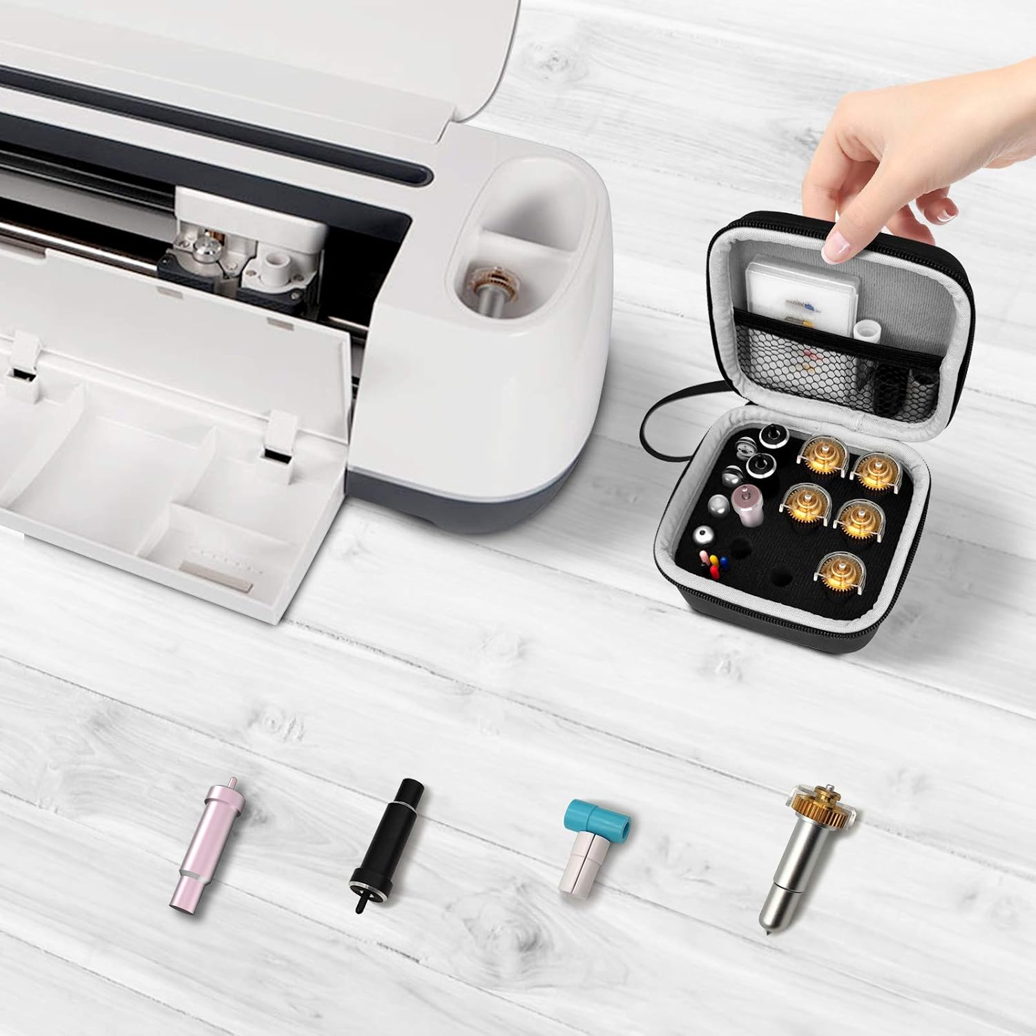 Hadwoer Accessory Organizer Case Compatible with Cricut Maker and Explore