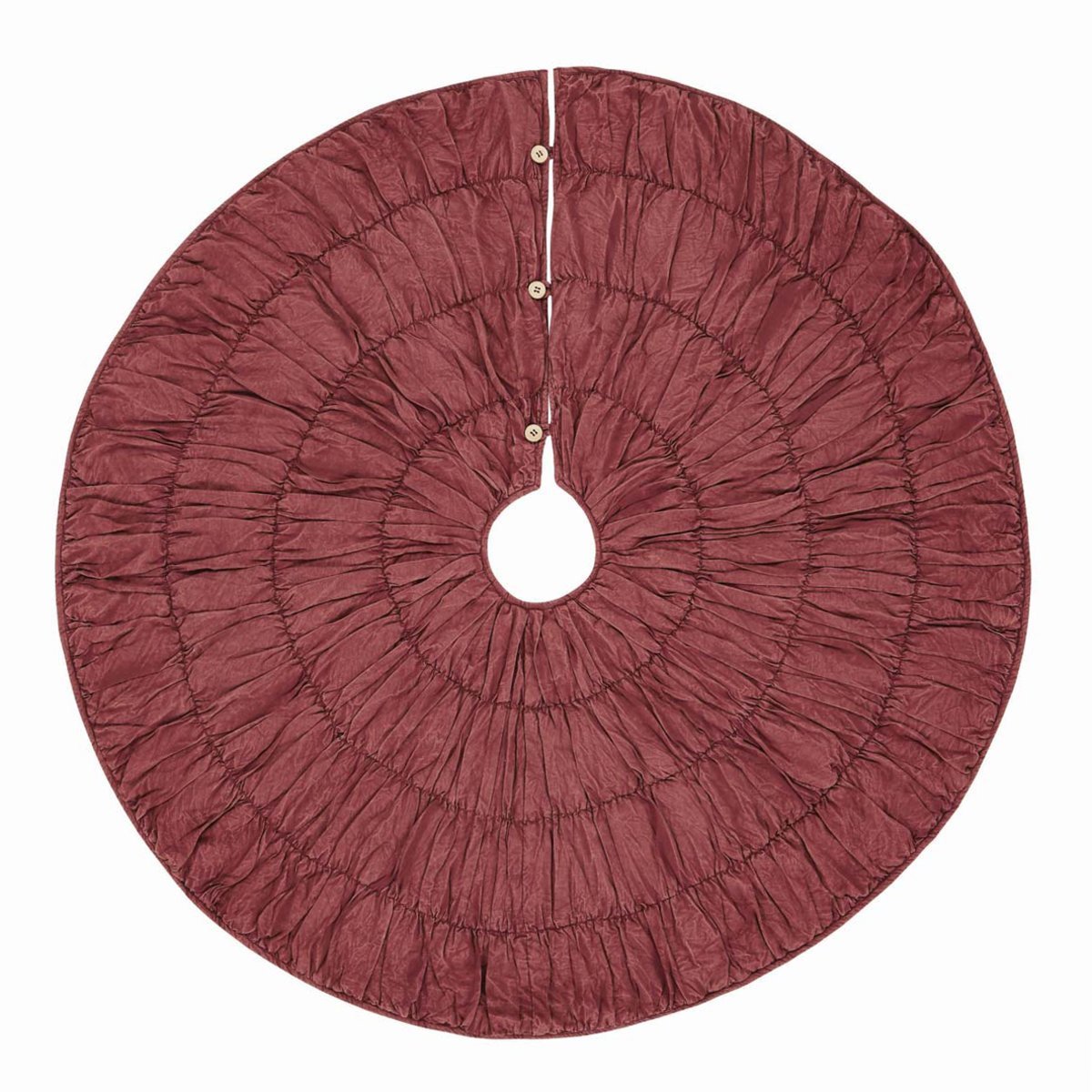 VHC Anders Tree Skirt 48" Burgundy, Burgundy, One Size