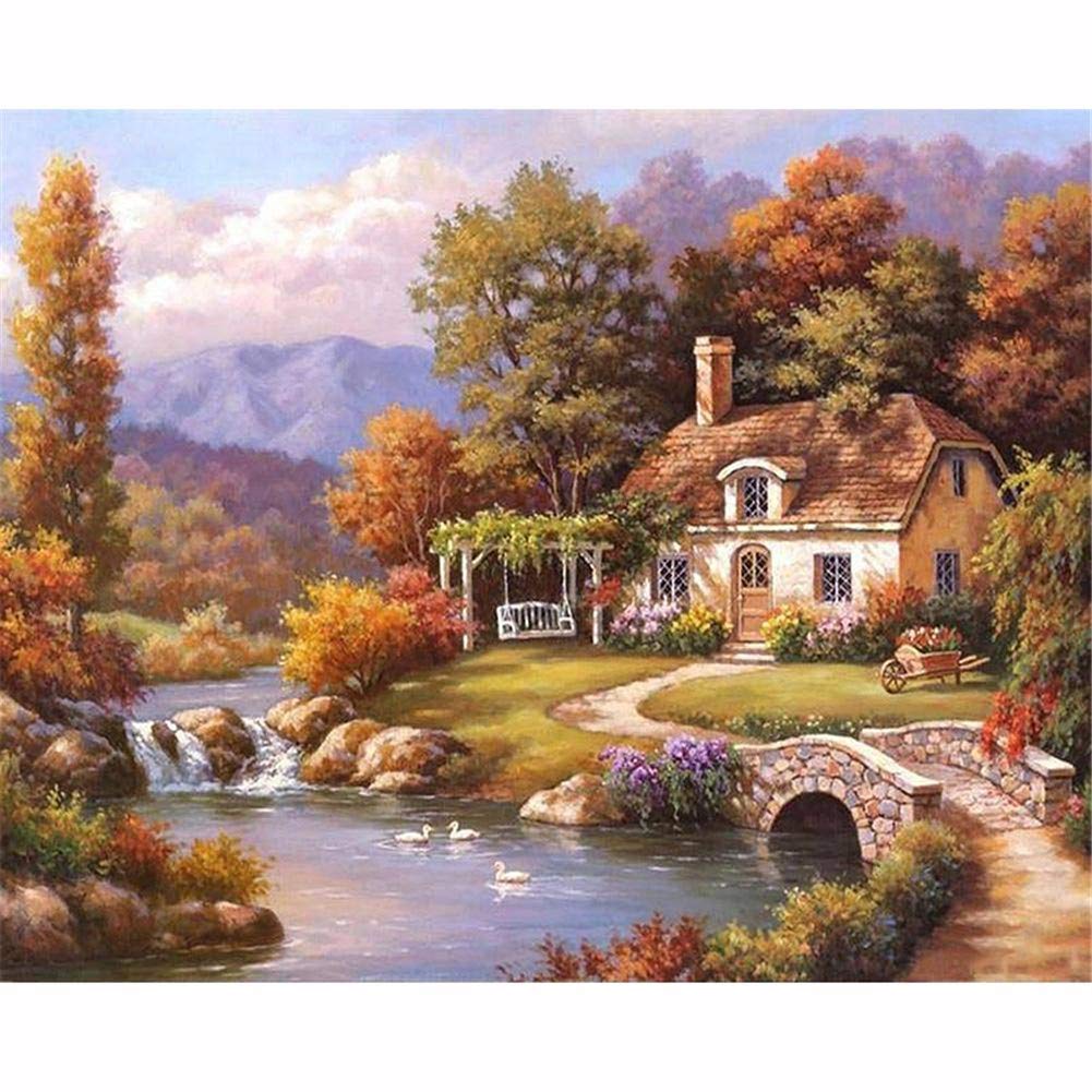 Diamant art painting strass complet point de croix paysage urbain