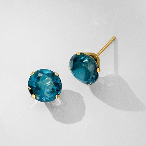 Miniatura 6 de Ross-Simons Aretes Martini con topacio azul Londres de 4,50 qt t en oro amarillo de 14 quilates, Gema, Topacio