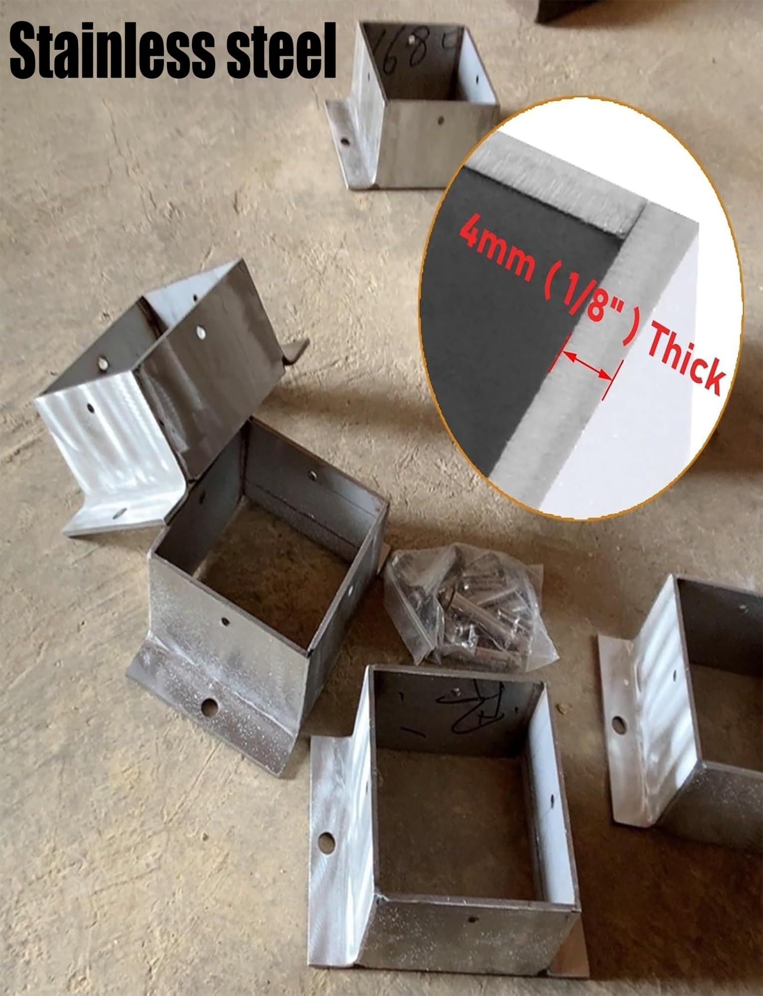 Staffa di ancoraggio per pali resistente con viti per installazione in calcestruzzo, ideale per recinzioni, ponte, pergole e cassette postali