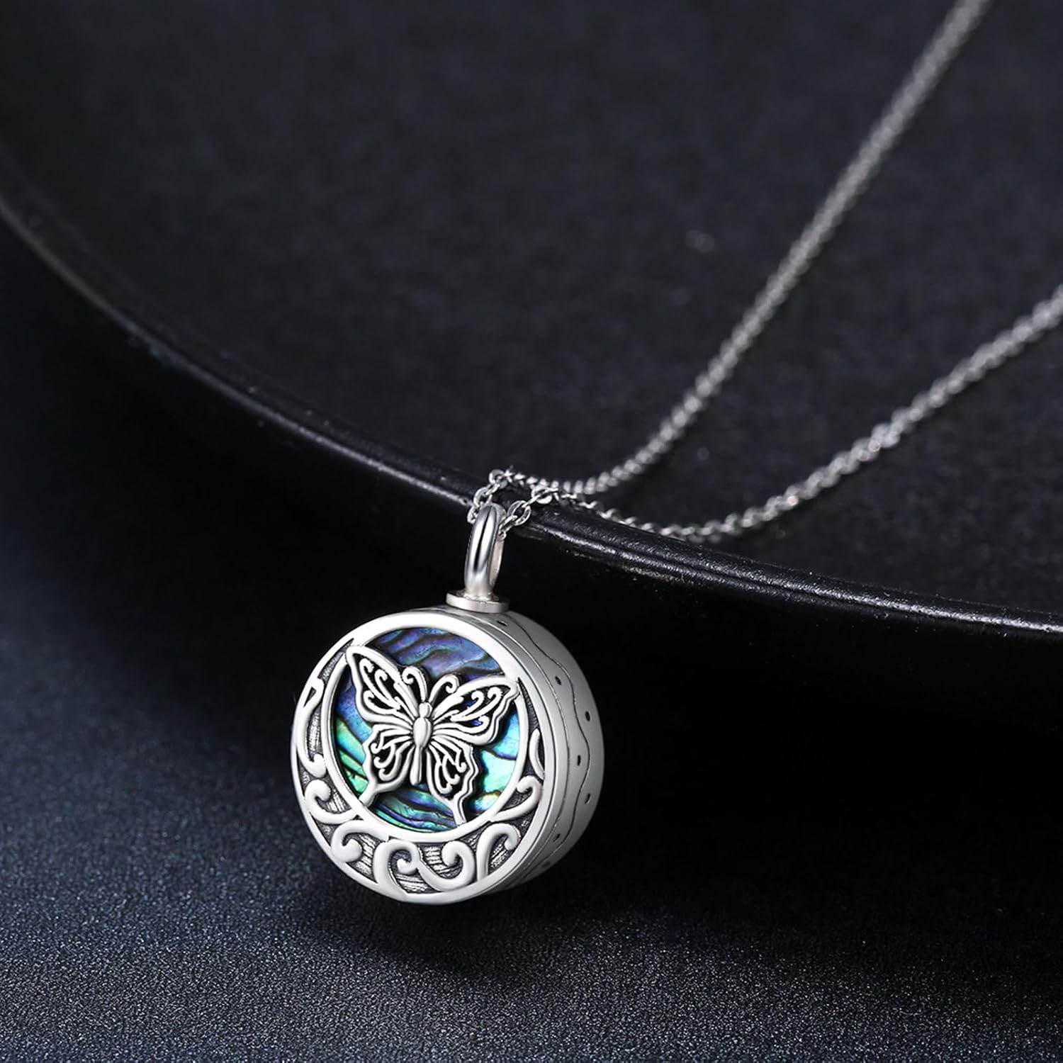 Locket Necklace That Holds Pictures Sterling Silver Urn Necklace for Ashes for Women Ash Necklace for Human Ashes Keepsake Cremation Jewelry Gifts