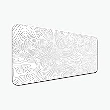 OUTFITQUE Japan Series “Topography White” Limited Edition Large Gaming Mouse Pad – 585mm x 280mm x 3mm – Water & Dust Resi...