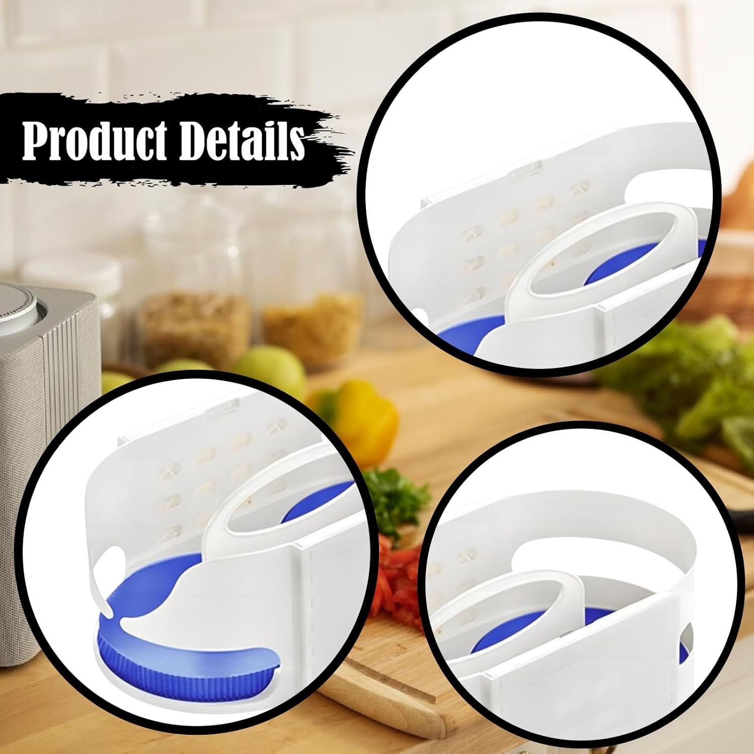 冷蔵庫オーガナイザーと回転式スパイスホルダー、360度ターンテーブルキッチンシェルフストレージトレイキャビネットオーガナイザー、スペ