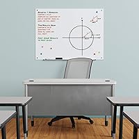 Vista 9 de Yaxa Basics Glass Dry-Erase Board, Magnetic Frameless Whiteboard, 48W'' x 36H