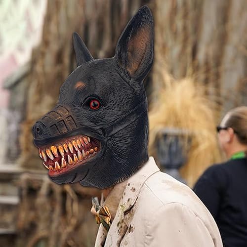 Miniatura 3 de AQKILO Máscara de látex para perro, máscara realista de cabeza completa, disfraz para Halloween, carnaval, fiesta de disfraces