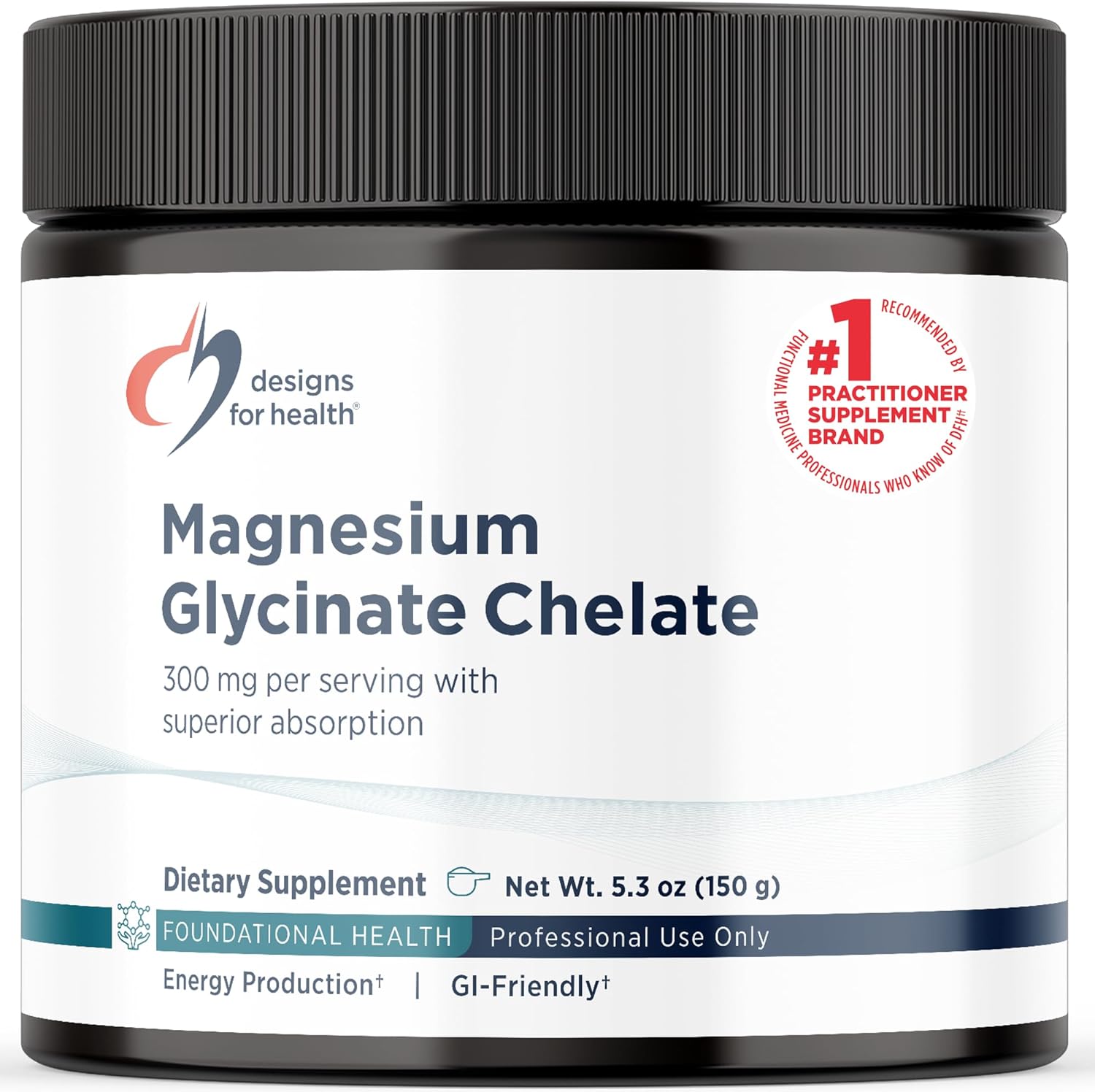 Designs for Health Magnesium Glycinate Powder - 300mg Powdered Chelated Magnesium Bisglycinate Supplement - Non-GMO Great-Tasting Drink Mix Add-in, Orange Flavor (30 Servings / 150g)