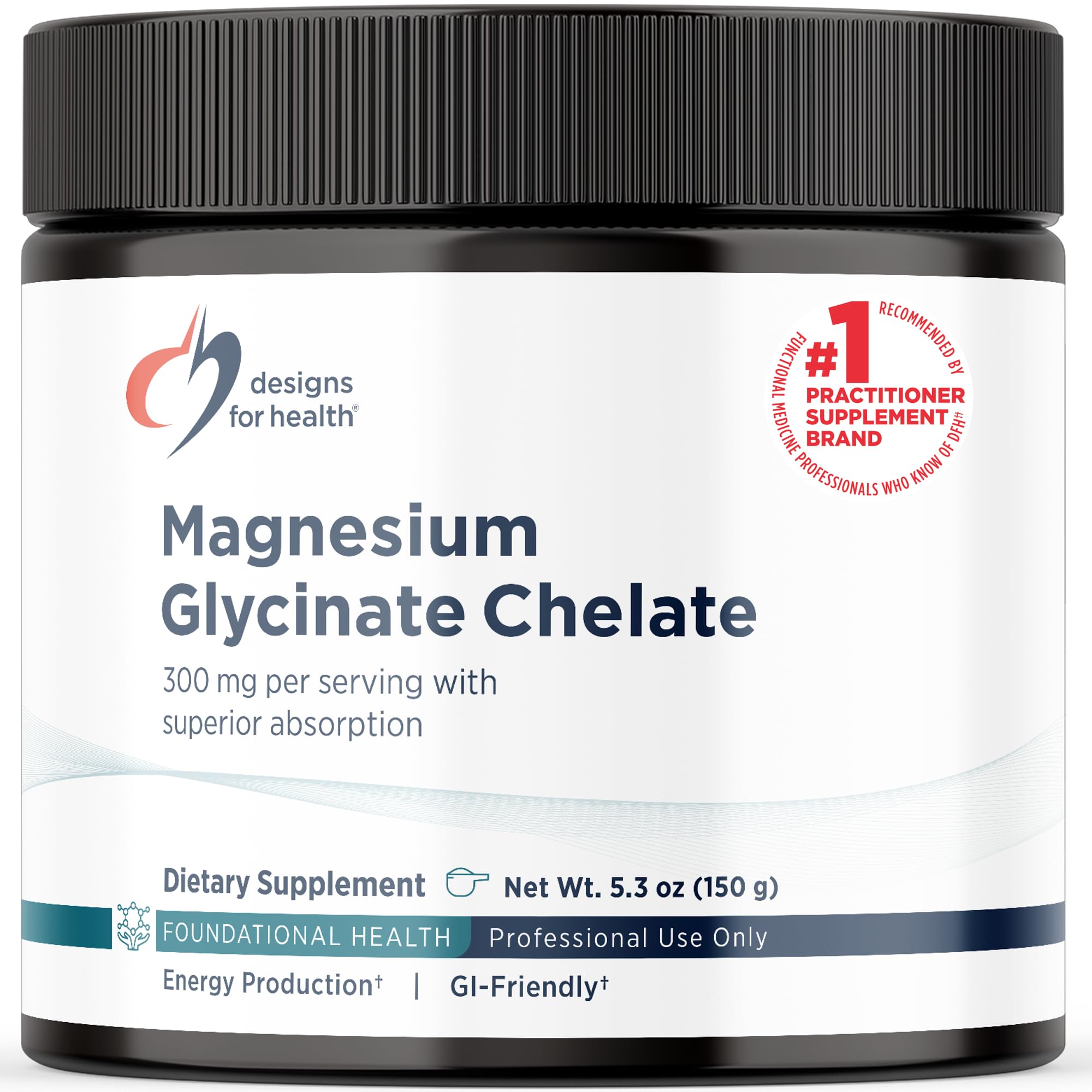 Designs for Health Magnesium Glycinate Powder - 300mg Powdered Chelated Magnesium Bisglycinate Supplement - Non-GMO Great-Tasting Drink Mix Add-in, Orange Flavor (30 Servings / 150g)