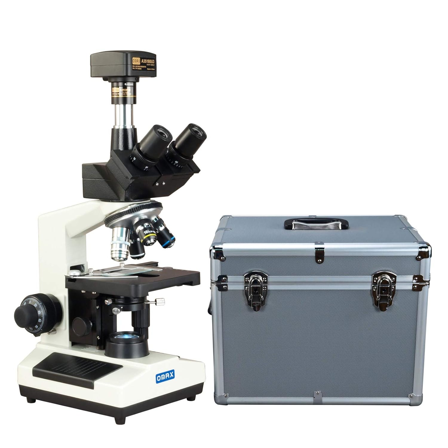 OMAX 40X-2000X USB3 5MP Digital Darkfield Trinocular LED Lab Microscope with Aluminum Carrying Case