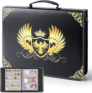 Coin Collection Book Holder for Collectors, Coin Storage Box Case Album Binder Sleeves for Money Currency Collection Supplies - [300 Coins Pockets+30 Bills Pockets]