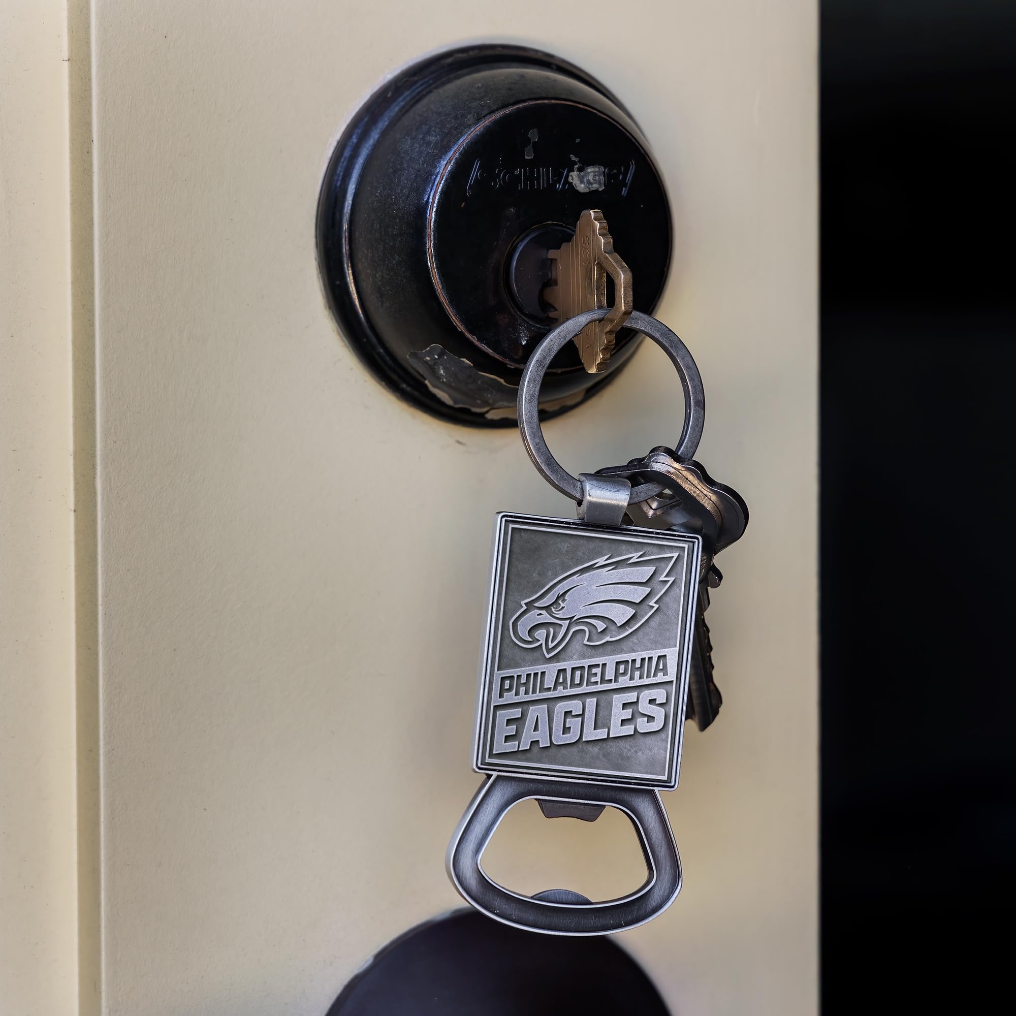 Rico Industries NFL Football Philadelphia Eagles Pewter Style Bottle Opener Keychain