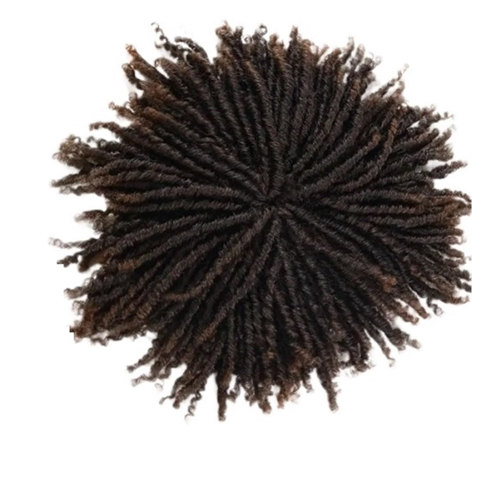1pc sintetico 6 pollici corto dreadlock parrucche intrecciate mezza parrucca toupet pezzi di capelli for uomo nero marrone ombre maschio(Ombre Brown)