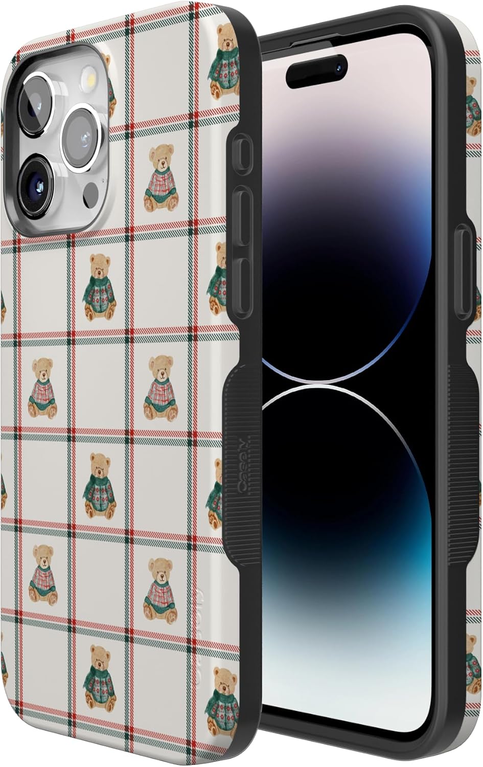 Casely iPhone 15 Pro Case | Bear Hugs | Teddy Squares | Bold Protective Design | MagSafe Compatible Design