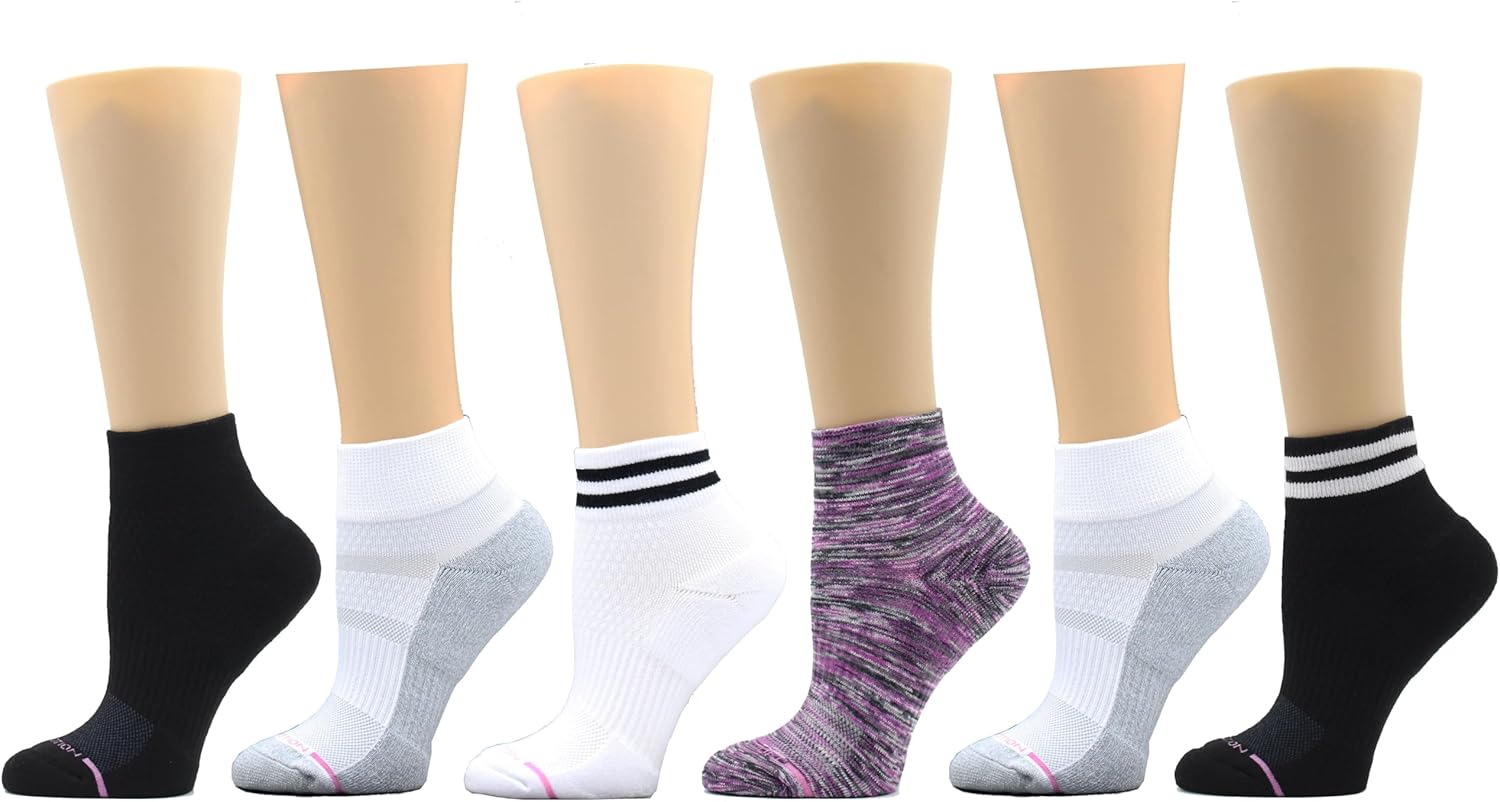 Dr. Motion Solid Half-Cushion | Quarter Compression Socks For Women
