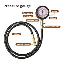 Vista 2 de Herramienta de comprobador de presión de aceite, kit de medidor de presión de aceite, herramientas de diagnóstico de prueba de presión de 0-140 PSI