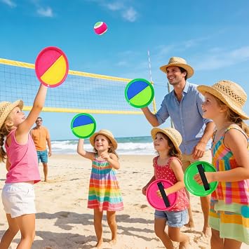 Toss and Catch Ball Game Outdoor Toys for Kids Beach Toys Sticky Catch Game Set with Storage Bag, Garden Lawn Pool Family Games for Adults