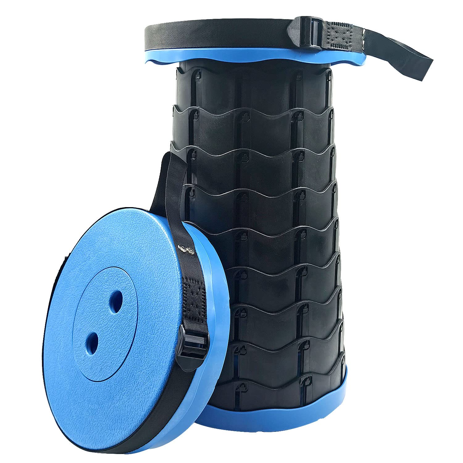 Sgabello Pieghevole Trimming Shop - Leggero, Regolabile (7-45 Cm), Portatile Per Campeggio, Casa E Outdoor (blu Arcobaleno)