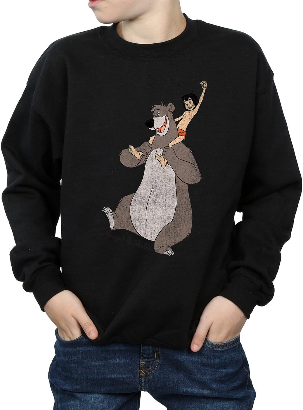 Disney Boys The Jungle Book Classic Mowgli and Baloo Sweatshirt 5-6 Years Black