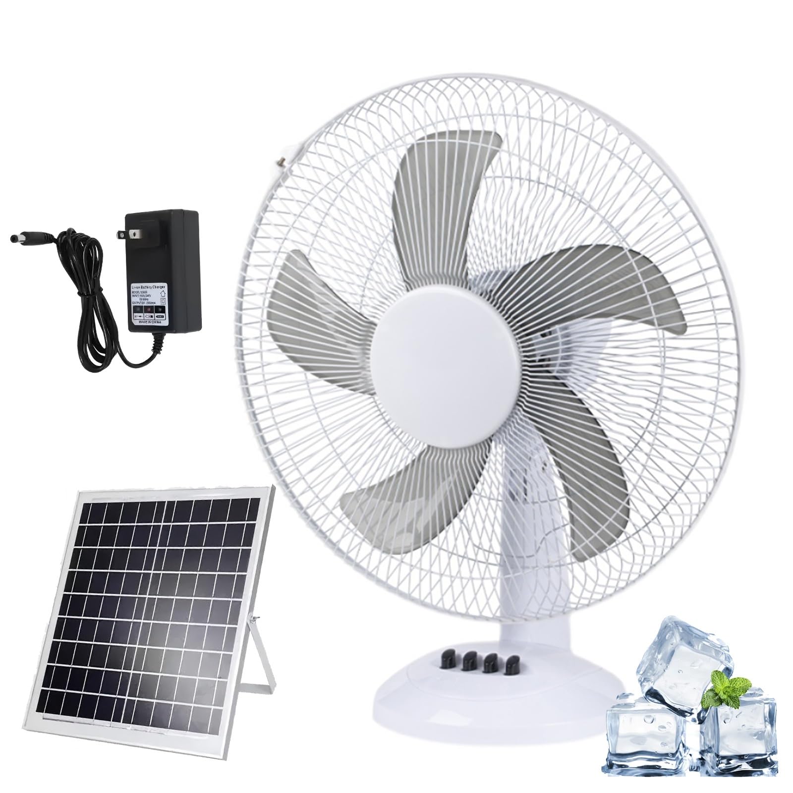 Ventilador Portátil De Carga Solar, Camping Ventilador, Portátil Recargable para Escritorio Tienda De Campaña Velocidad Continua, Hogar Exterior Viajes Pesca(34CM/13IN,A 7800 mAh)