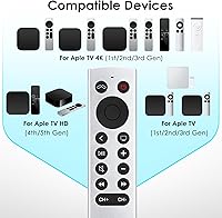 Vista 5 de Reemplazo para Apple-TV-4K-Remote, control remoto para Apple TV 4K/HD (no Siri y Voz)