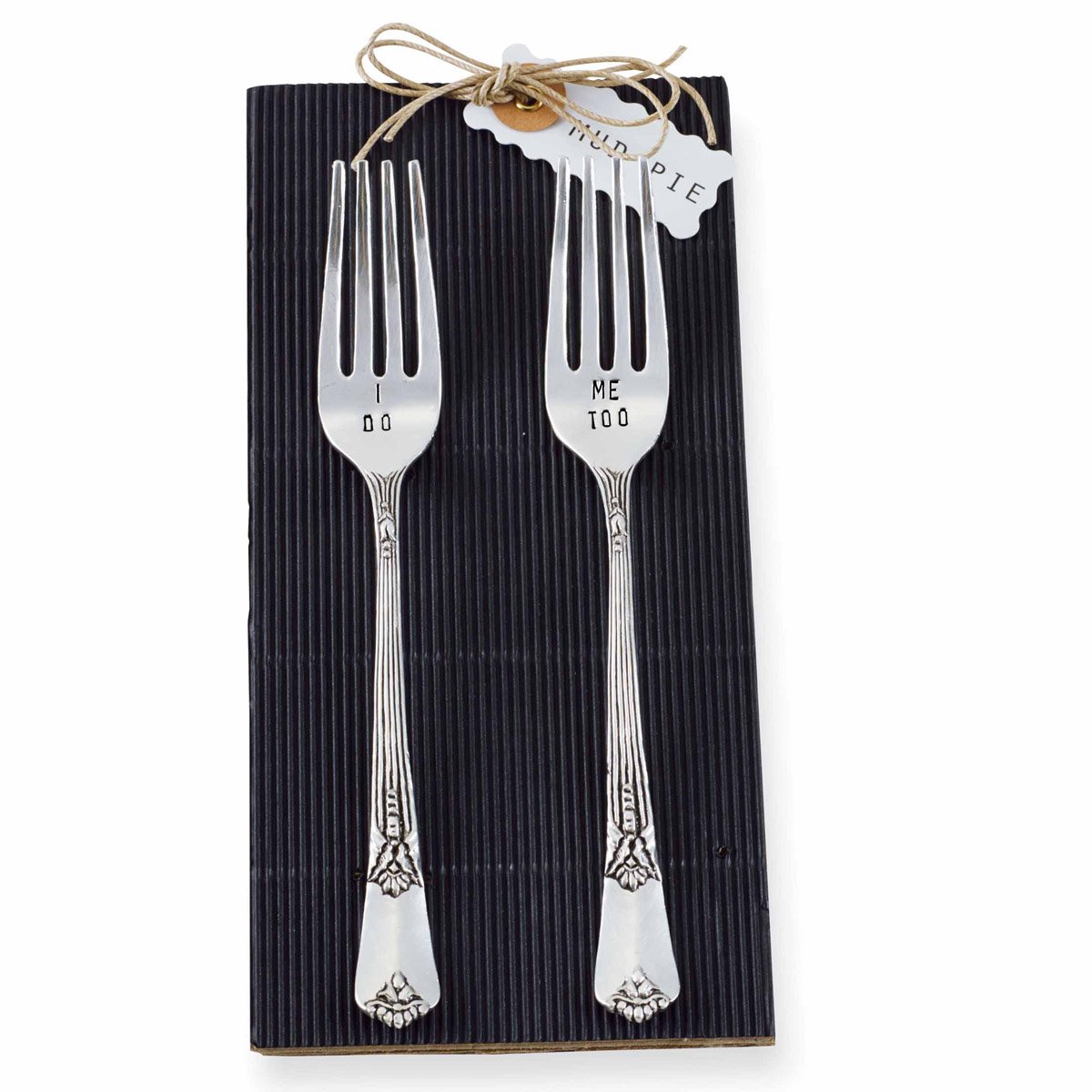 Mud Pie Wedding Fork Set, Silver
