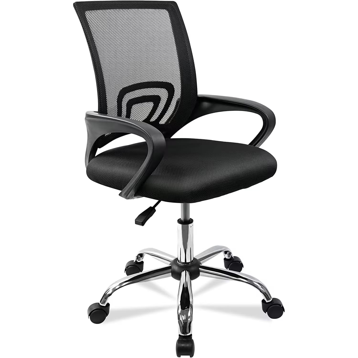 ZIZIS Silla de Oficina o Escritorio Ergonómica con Ruedas y Soporte Lumbar. Juvenil. Altura Regulable para despacho o Estudio (Base metálica)