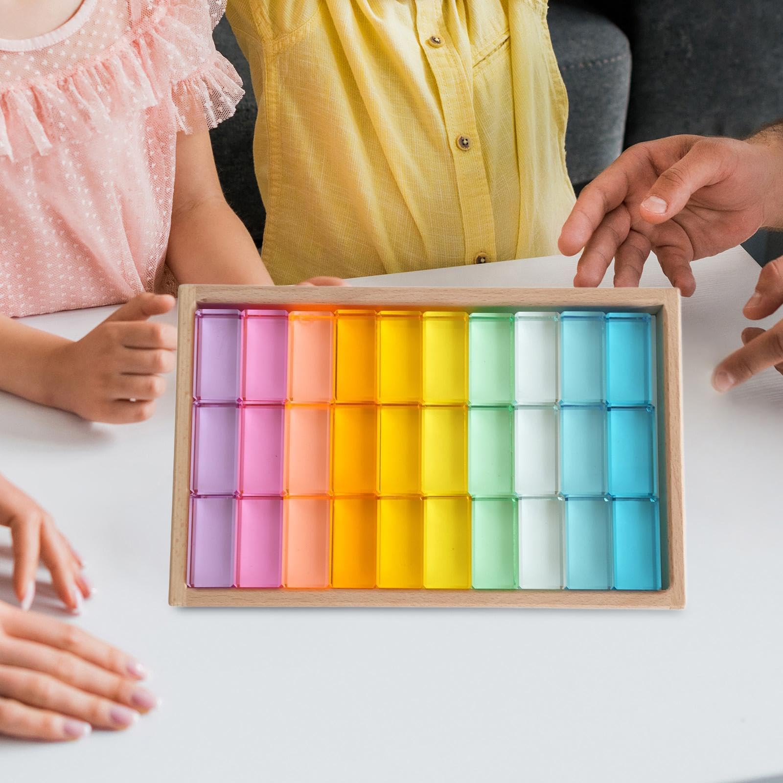 Set di Gioco di Impilamento di Cubi Colorati - Giocattolo Educativo per Bambini, Come immagine, 30 pezzi