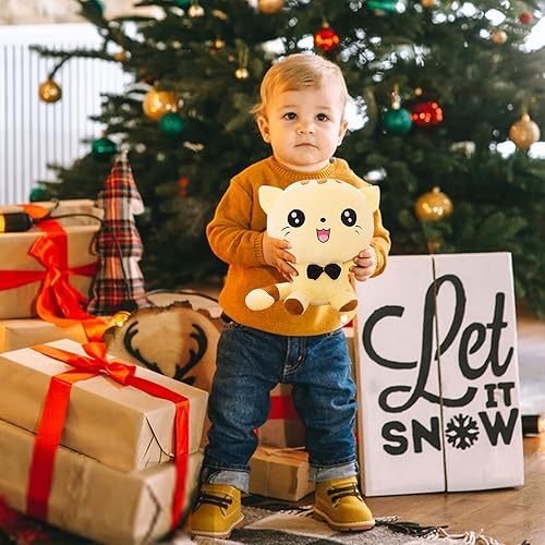 Miniatura 7 de Animales de peluche de gato lindo juguete de peluche de peluche regalos para niños amarillo 9.8 pulgadas