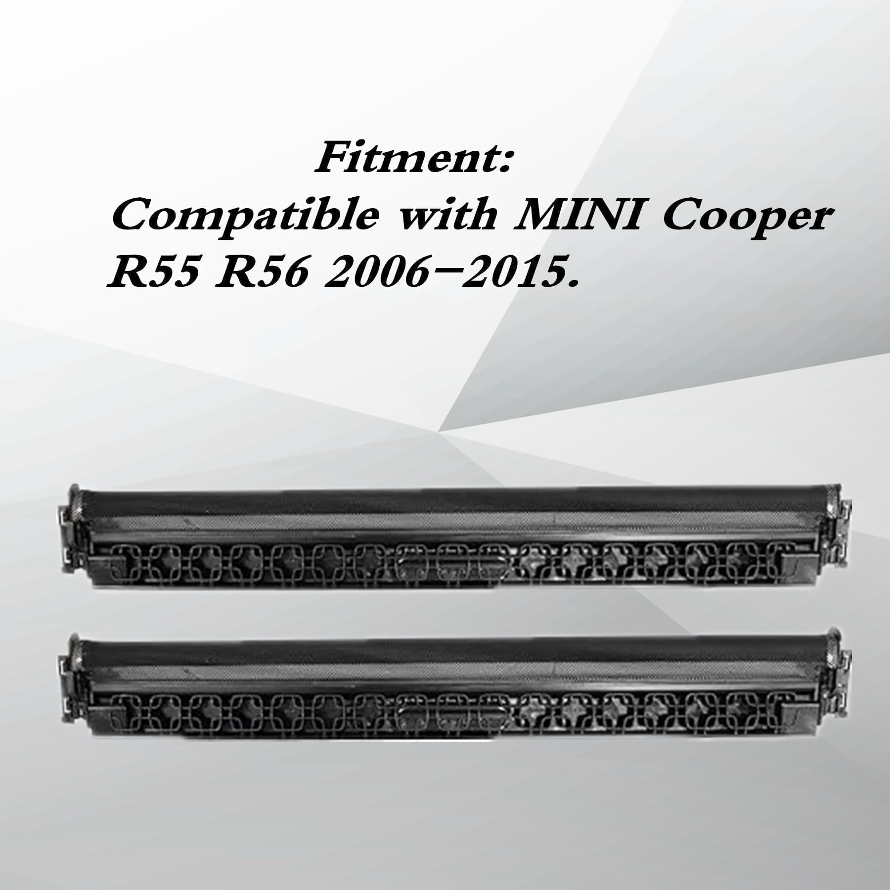 XQSMWF 2 piezas de cubierta de parasol para techo solar delantero y trasero 54102757016, 54102755849 para Mini Cooper R55 R56 2006-2015, parasol panorámico negro para techo solar del automóvil