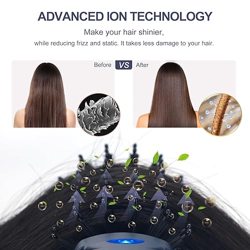 Miniatura 64 de Aima Beauty - Cepillo secador de pelo, secador de pelo de un solo paso y voluminizador con iones negativos para reducir el encrespamiento