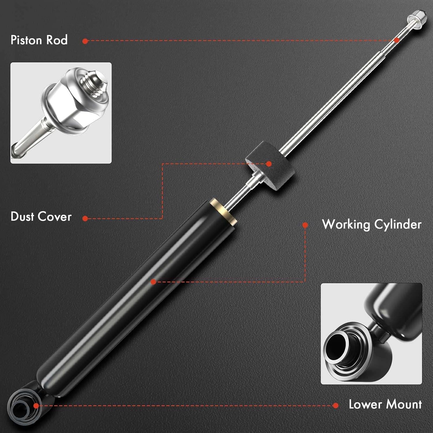 A-Premium Front Pair (2) Suspension Shock Strut Absorbers Compatible with Chevrolet Blazer LLV S10 GMC S15 Jimmy Sonoma Isuzu Hombre, Driver and Passenger Side