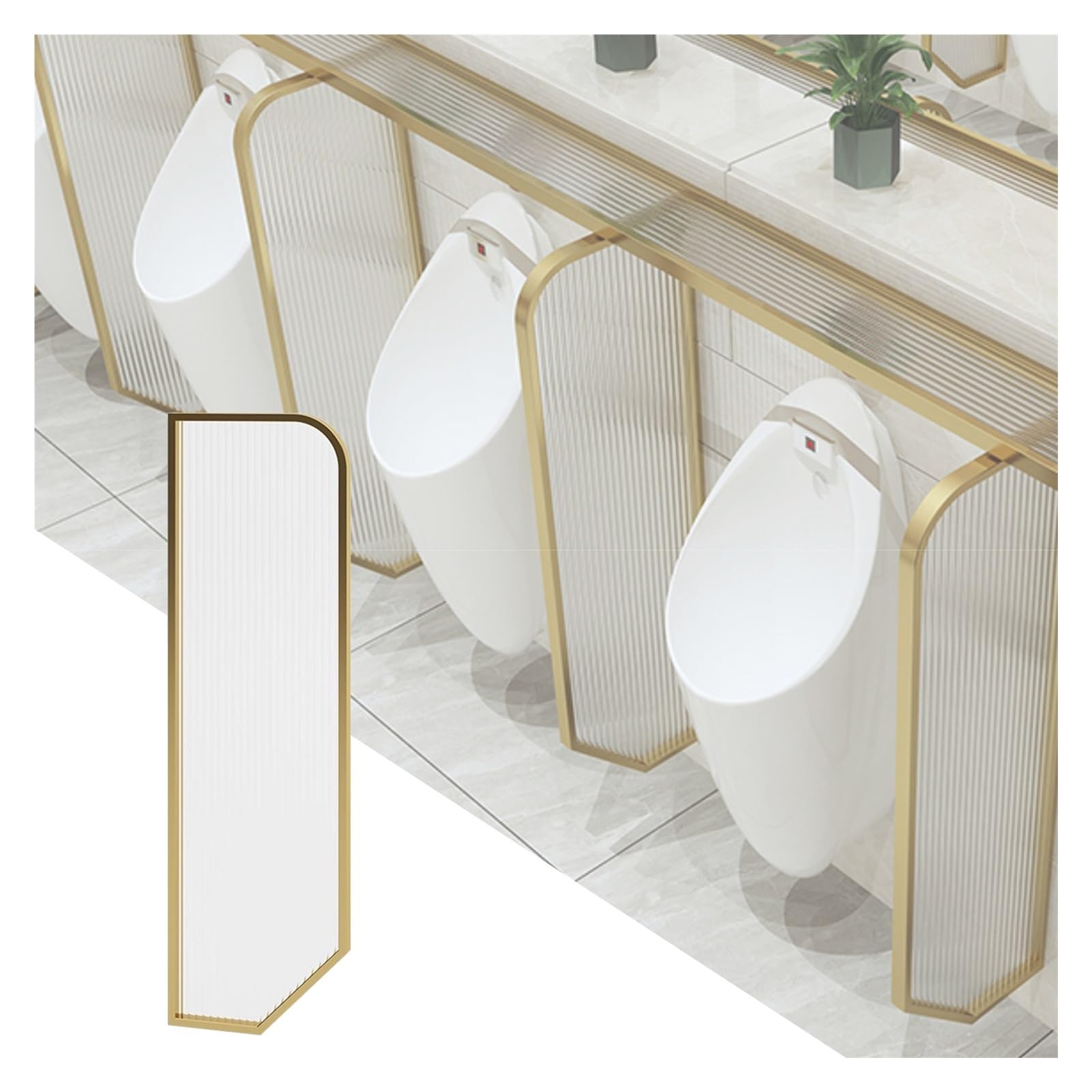 Cloison murale pour toilettes hommes afin d'optimiser l'intimité avec un verre opaque 40cm