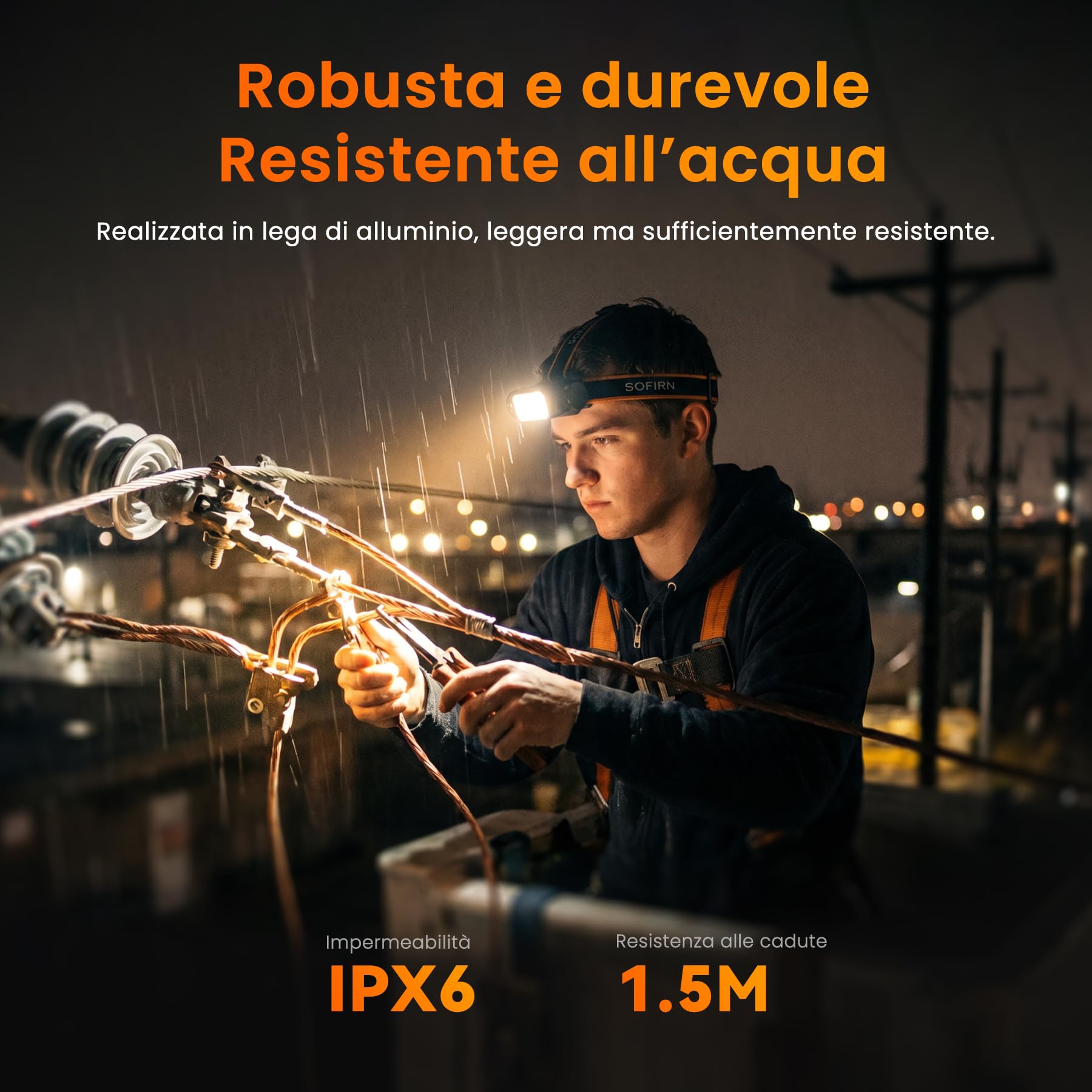 Torcia Frontale 3320LM - sofirn HS23 con Luce Rossa, Bianca e Neutrat | Portata 192M, USB-C, IPX6, 660NM, CRI90, Autonomia 350H, 8 LED, Controllo Magnetico, Pesca, Controllo, Campeggio, Emergenza