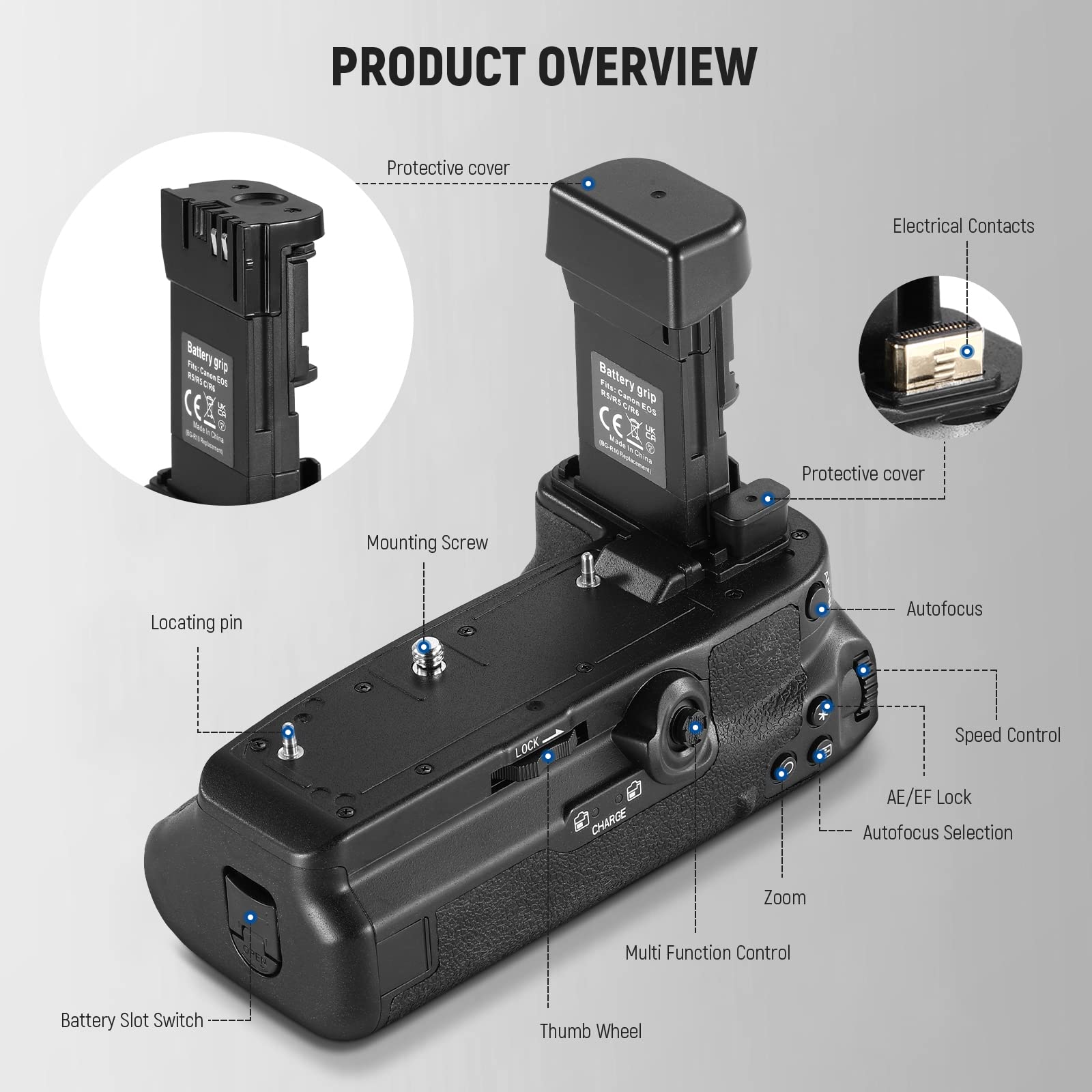 Amazon.com : NEEWER Vertical Battery Grip Replacement for BG-R10