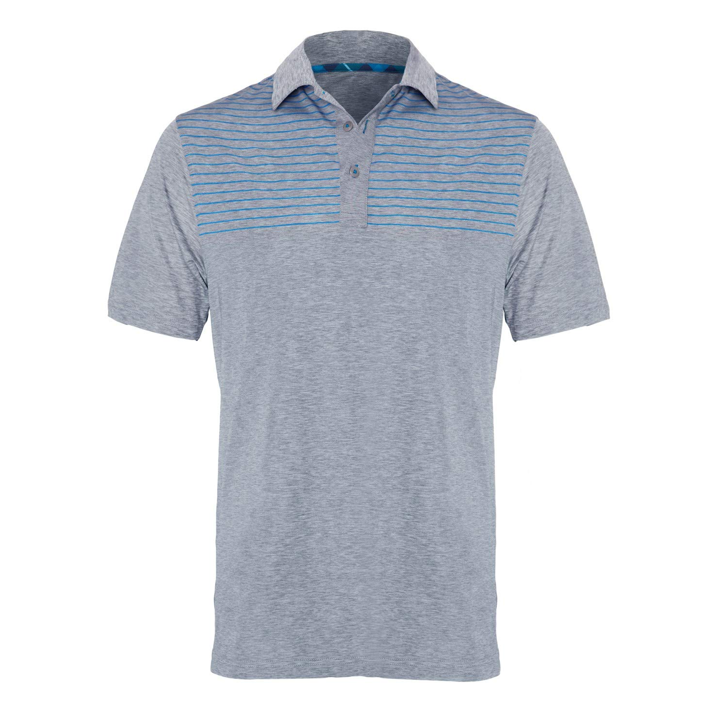 Royal & Awesome Men's Grey Golf Polo Shirt, Performance Short Sleeve, Golf Shirts For Xxl